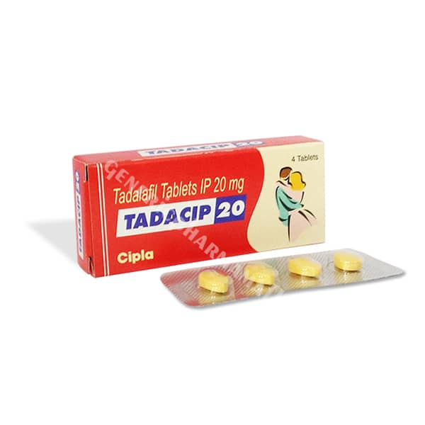 Tadacip 20mg Tadalafil Tablets for Erectile Dysfunction Tadacip 20mg tadalafil tablet used for erectile dysfunction treatment in men